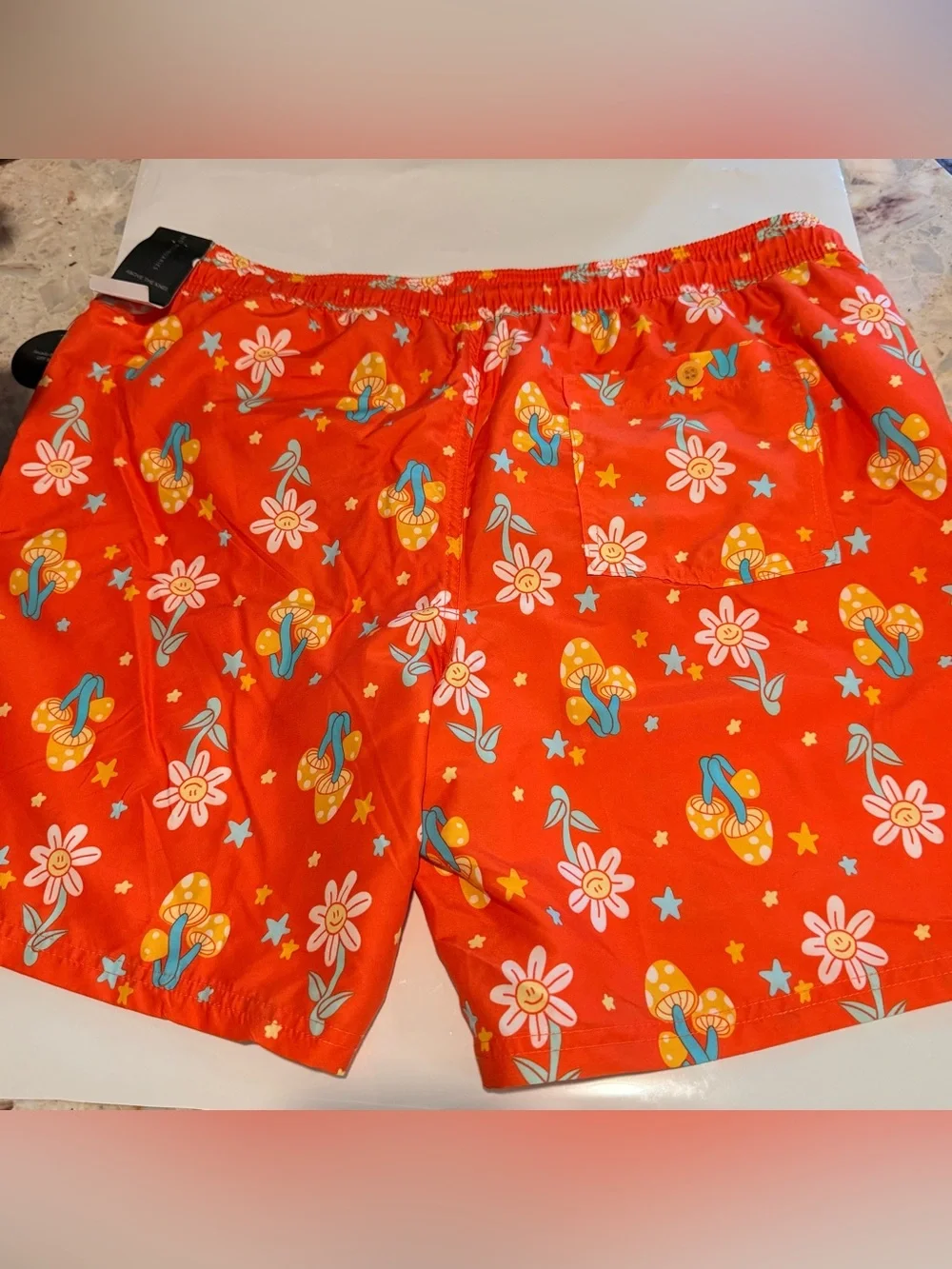 No Boundaries Teal and Orange Athletic Shorts